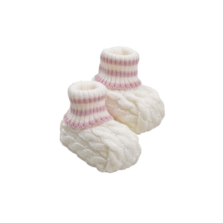 MARLU' Scarpine bianche e marsala neonata