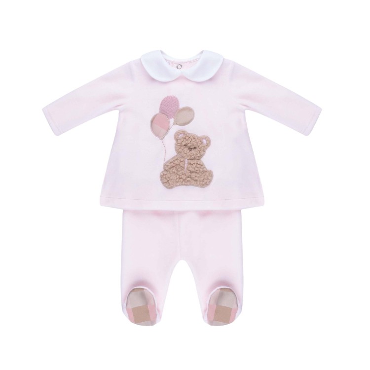 MARLU' Set 2 pezzi rosa con orsetto neonata