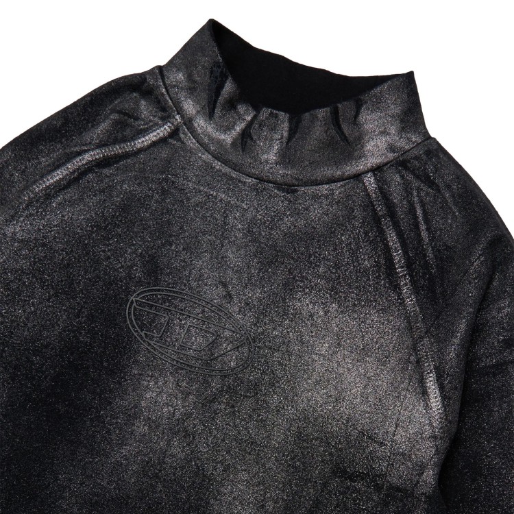 DIESEL T-shirt body nera effetto slavato bambina