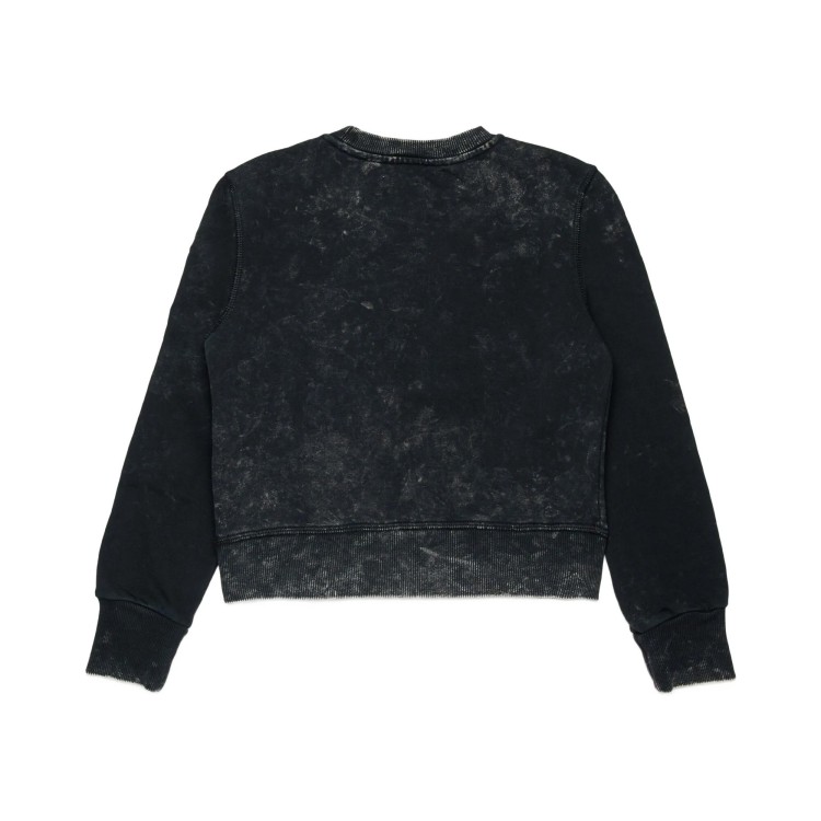 DIESEL Felpa nera Slaccy con logo bambini
