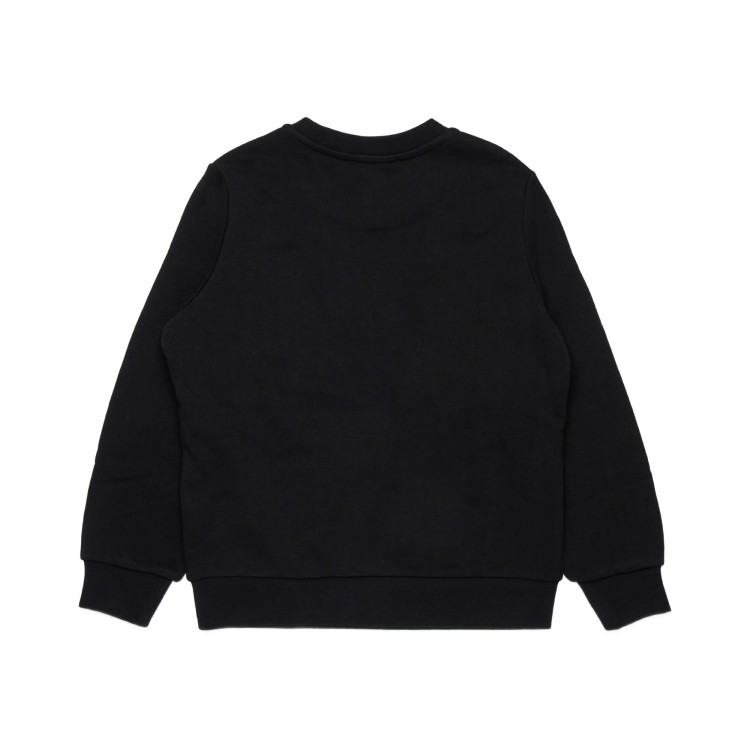 DIESEL Felpa nera girocollo con logo bambini