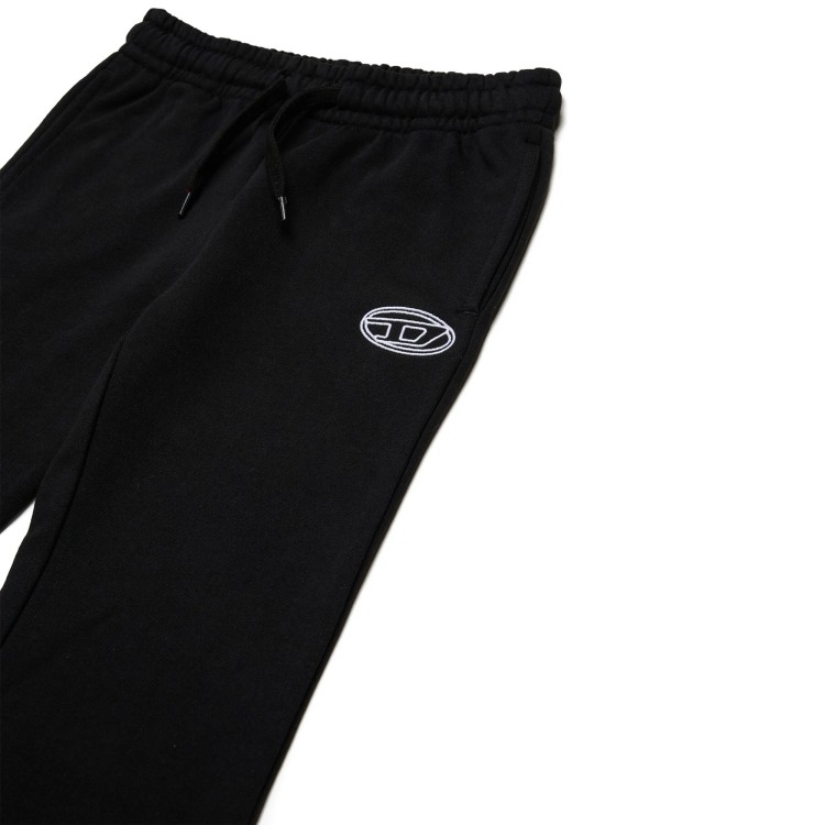 DIESEL Pantaloni sportivi neri svasati bambina