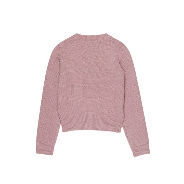 DIESEL Maglia rosa con logo ricamato bambina