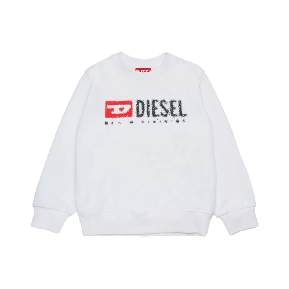 DIESEL Felpa bianca S-Drops...