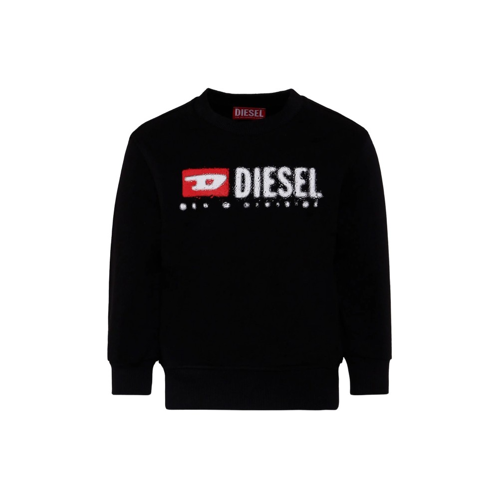 DIESEL Felpa nera S-Drops...