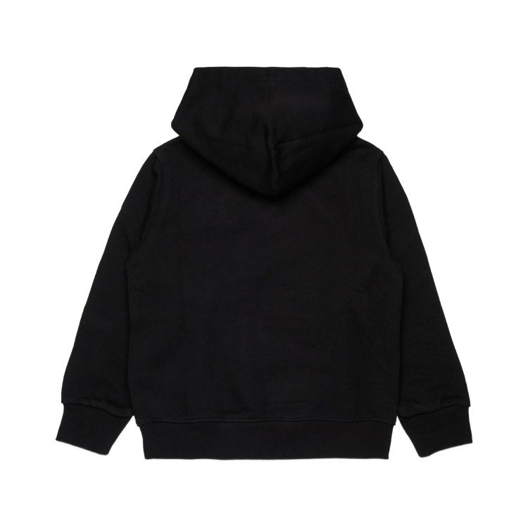 DIESEL Felpa nera con logo sul petto bambini