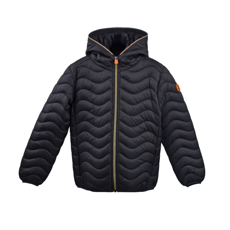 SAVE THE DUCK Giubbotto Ima nero a onde bambina