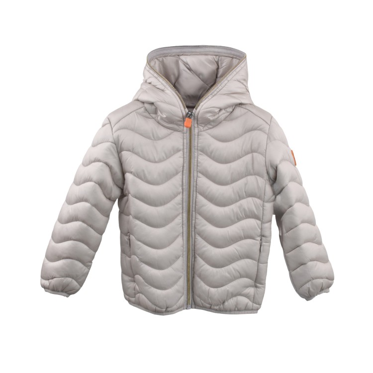 SAVE THE DUCK Giubbotto Ima grigio perla a onde bambina