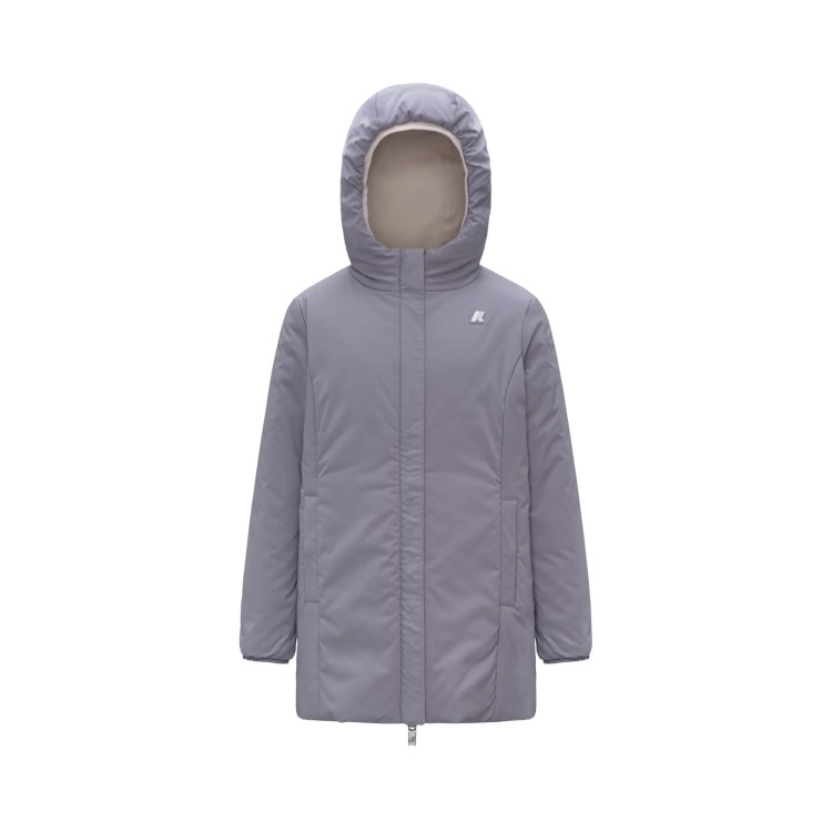 K-WAY Giacca rosa e lilla lunga imbottita bambina