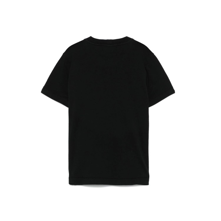 STONE ISLAND T-shirt nera logo bambini