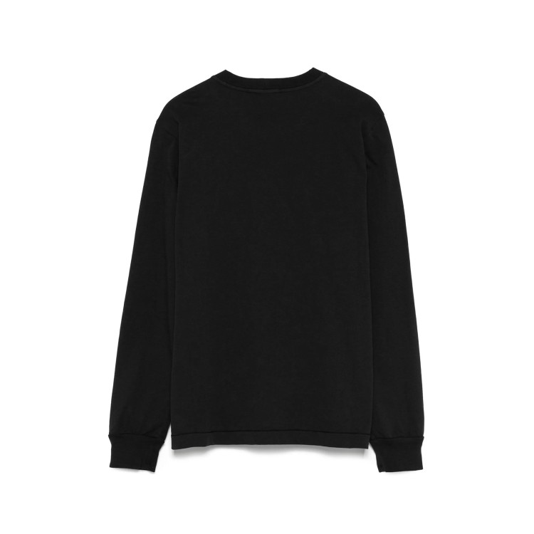 STONE ISLAND T-shirt nera manica lunga bambini