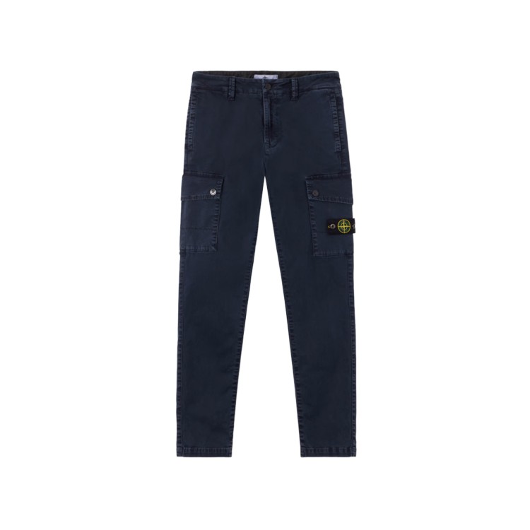 STONE ISLAND Pantaloni blu navy cargo bambino
