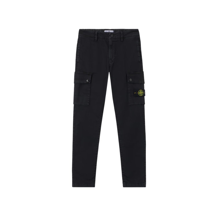 STONE ISLAND Pantaloni neri cargo bambino