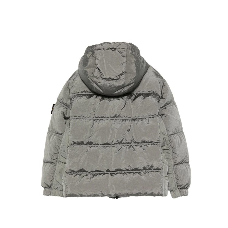 STONE ISLAND Piumino grigio in vera piuma bambini