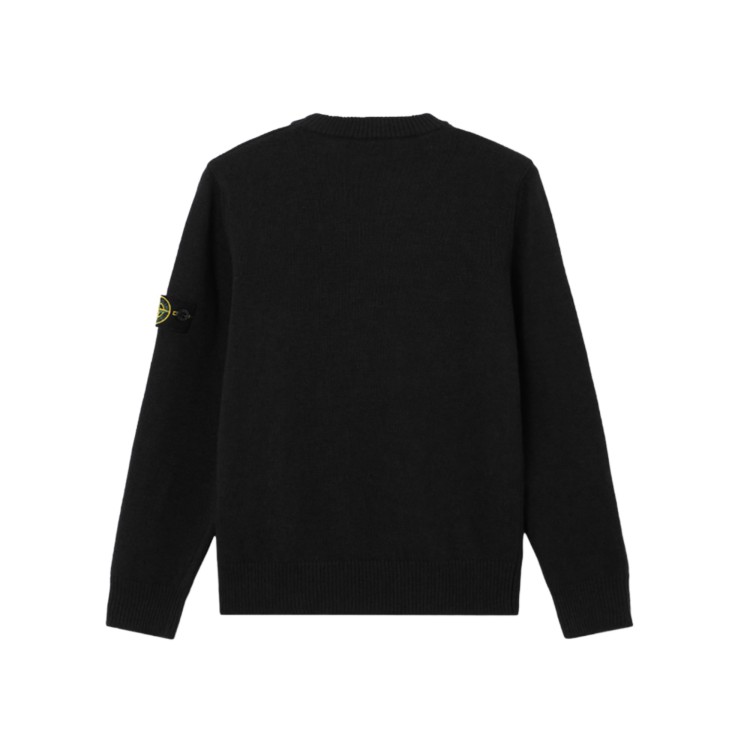 STONE ISLAND Maglione nero girocollo bambini