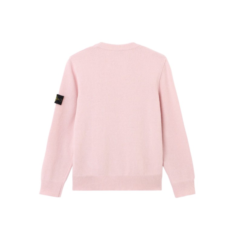STONE ISLAND Maglione rosa girocollo bambina