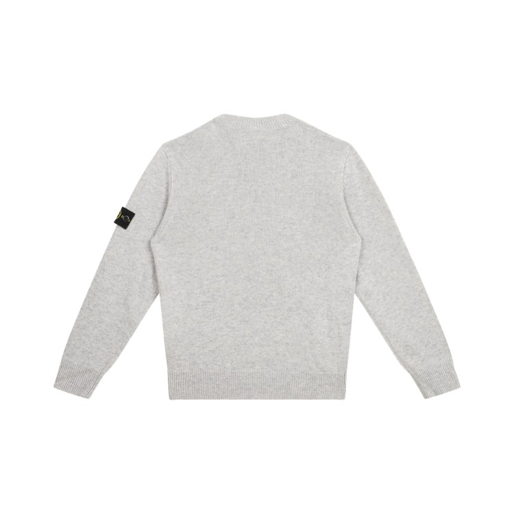 STONE ISLAND Maglione grigio girocollo bambini