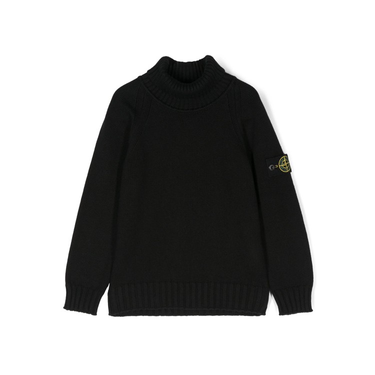 STONE ISLAND Maglione dolcevita nero bambini