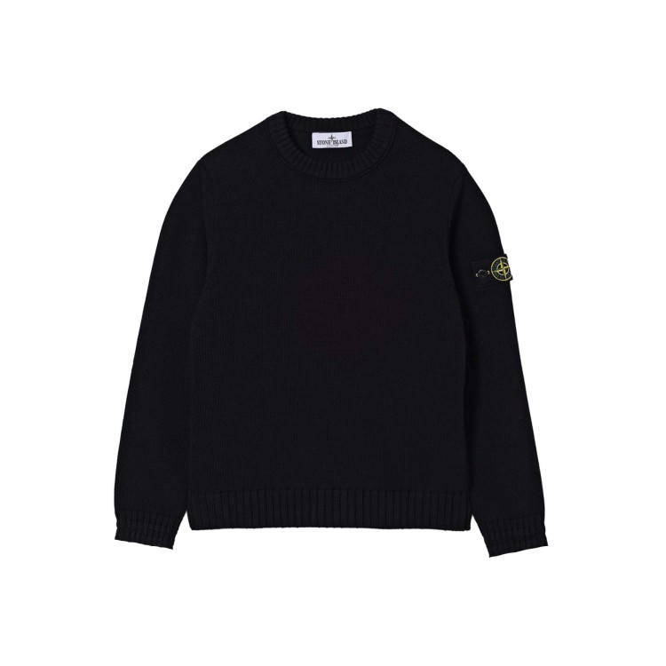 STONE ISLAND Maglione girocollo nero bambini