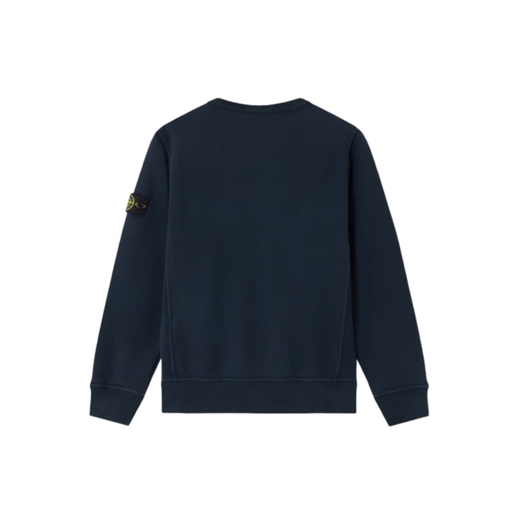 STONE ISLAND Felpa navy girocollo con patch bambini