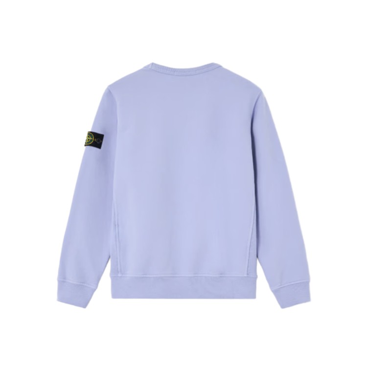 STONE ISLAND Felpa lilla girocollo con patch bambini