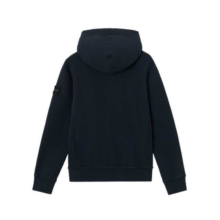 STONE ISLAND Felpa blu navy full-zip con cappuccio bambini