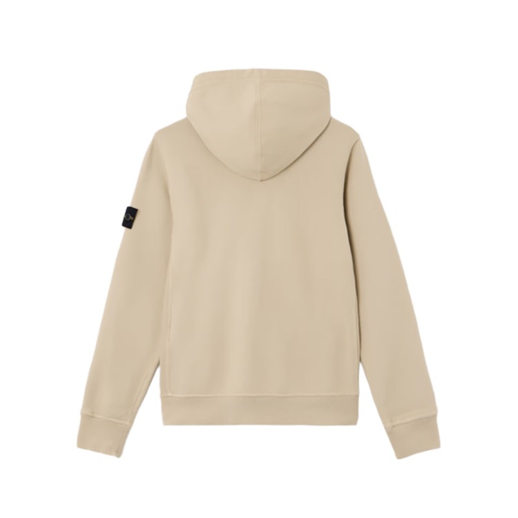 STONE ISLAND Felpa sabbia full-zip con cappuccio bambini