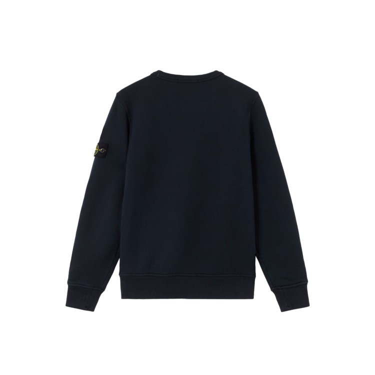 STONE ISLAND Felpa blu navy girocollo con patch bambini