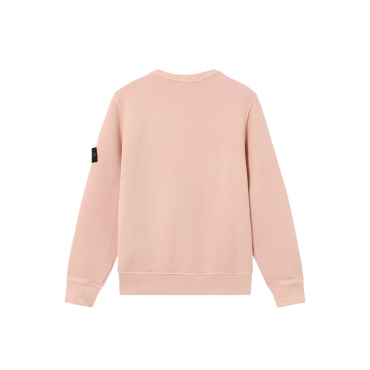 STONE ISLAND Felpa rosa girocollo con patch bambina