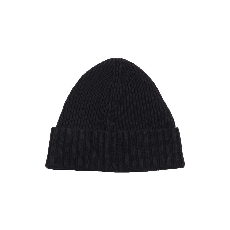 STONE ISLAND Cappello nero a coste con logo bambini