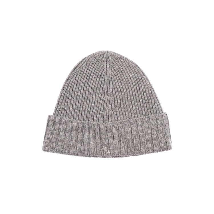 STONE ISLAND Cappello grigio a coste con logo bambini