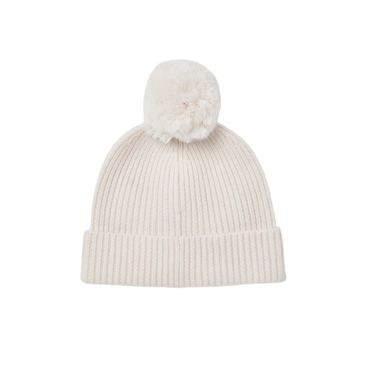 K-WAY Berretto bianco con pom pom bambini