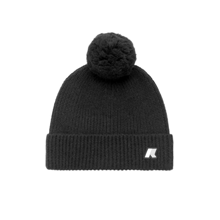 K-WAY Berretto nero con pom pom bambini