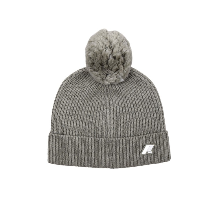 K-WAY Cappello verde con pom pom bambini