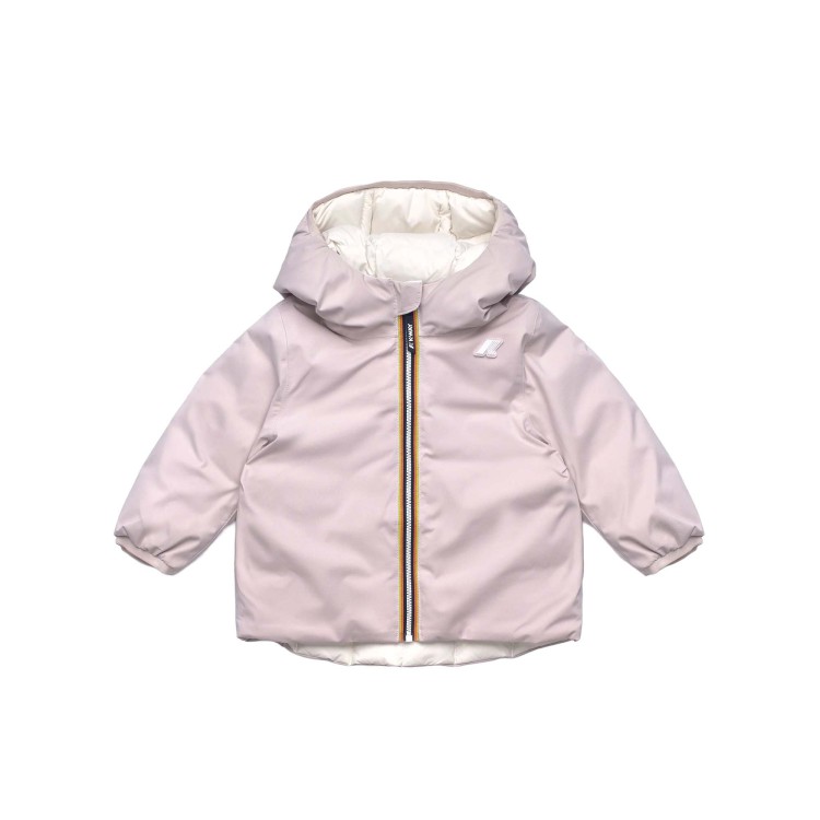 K-WAY Giubbotto rosa e bianco imbottito reversibile neonata