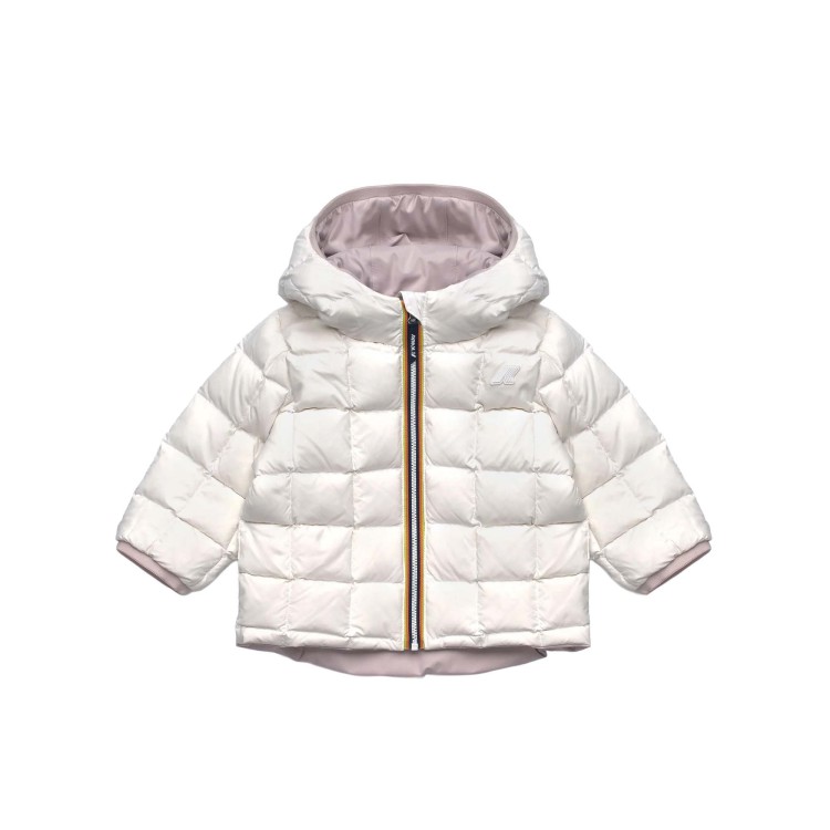 K-WAY Giubbotto rosa e bianco imbottito reversibile neonata