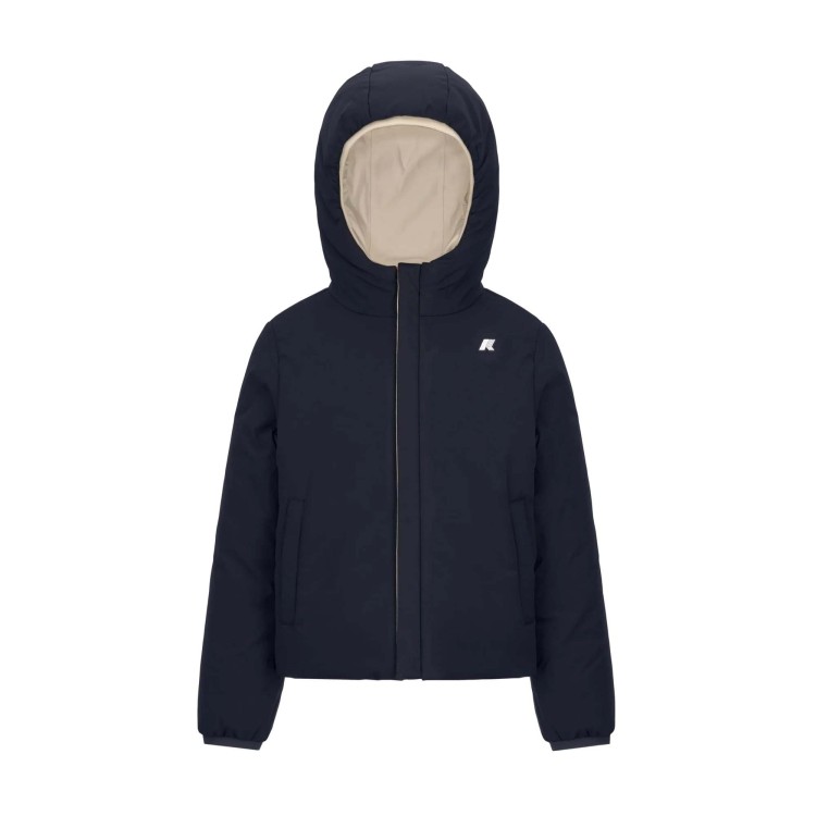 K-WAY Giubbotto beige e blu reversibile bambini