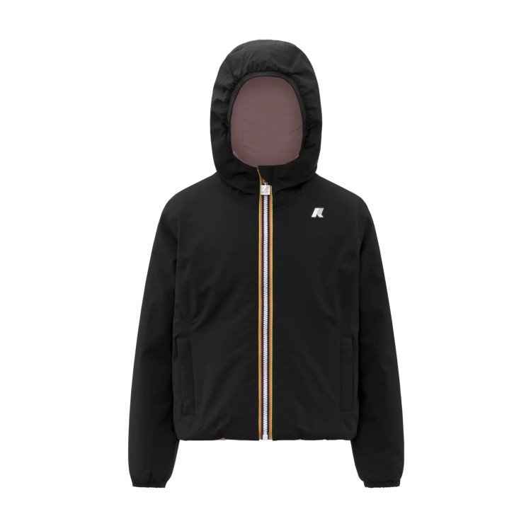 K-WAY Giacca nera imbottita reversibile bambina