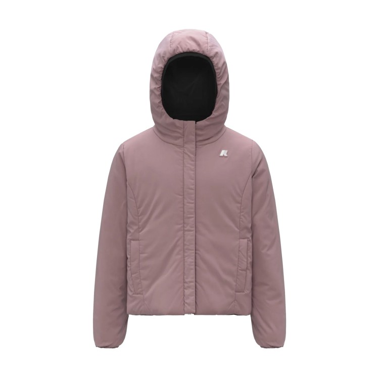 K-WAY Giacca nera imbottita reversibile bambina