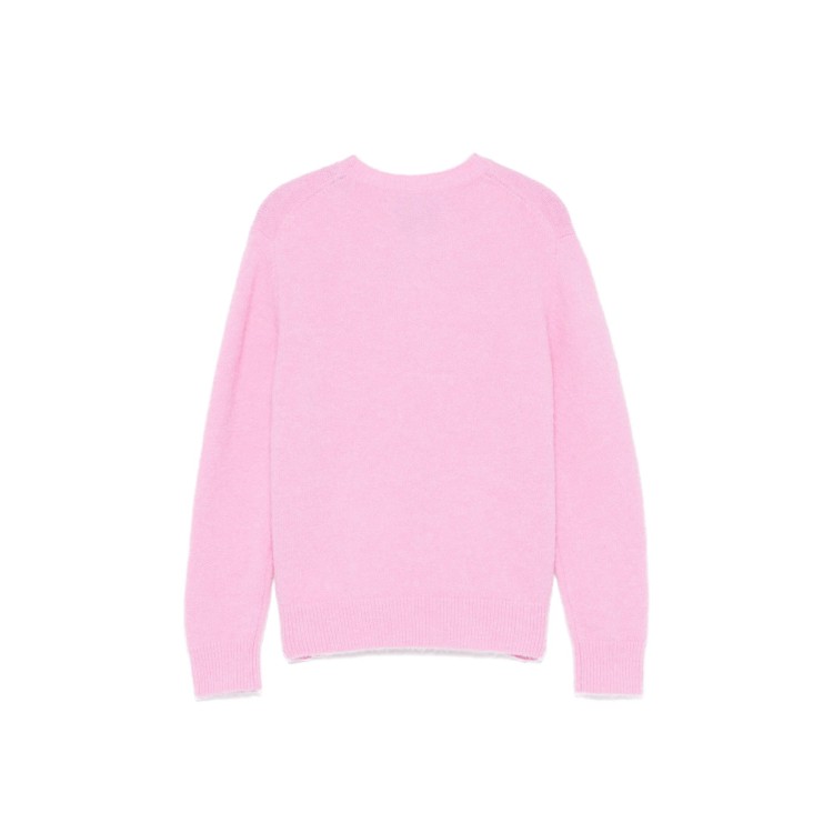 SAINT BARTH Maglione rosa alpaca con logo bambina