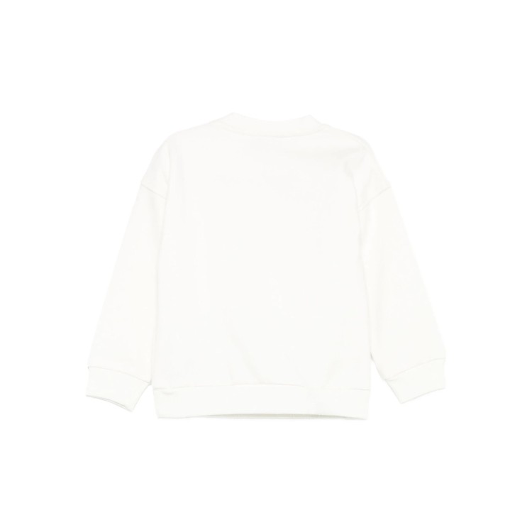 MOSCHINO Felpa bianca girocollo con Moschino Bear neonati