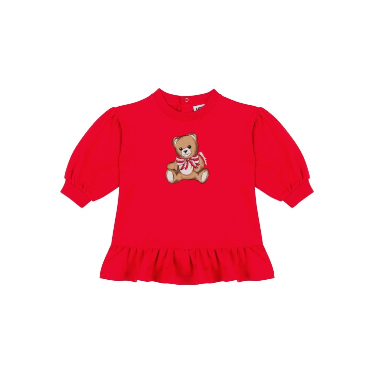 MOSCHINO Abito rosso con orsetto neonata