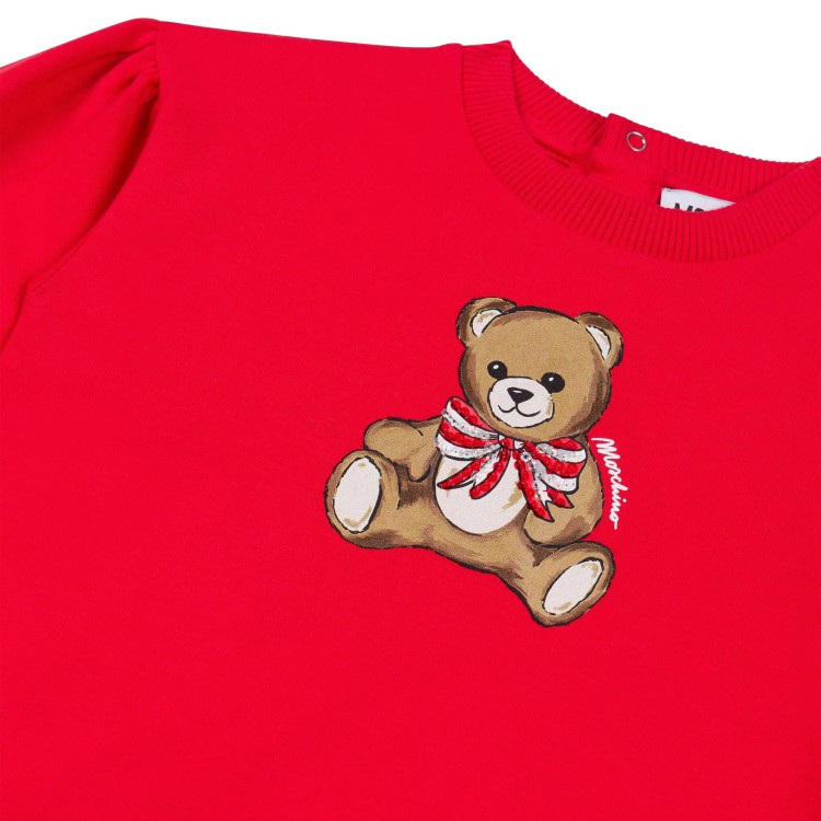 MOSCHINO Abito rosso con orsetto neonata