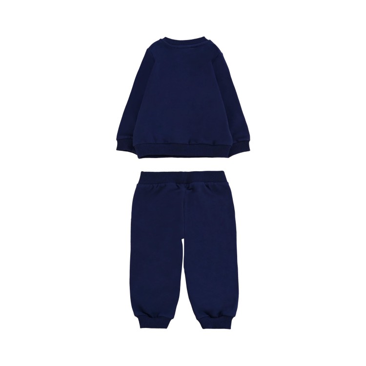 MOSCHINO Set felpa e pantaloni blu navy neonati