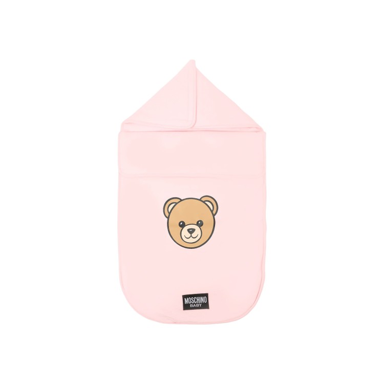 MOSCHINO Sacco nanna rosa con logo Bear neonata