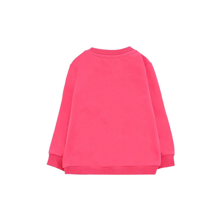 MOSCHINO Felpa fucsia girocollo con Moschino Bear neonata