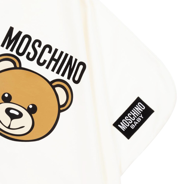 MOSCHINO Copertina bianca con Moschino Bear neonati