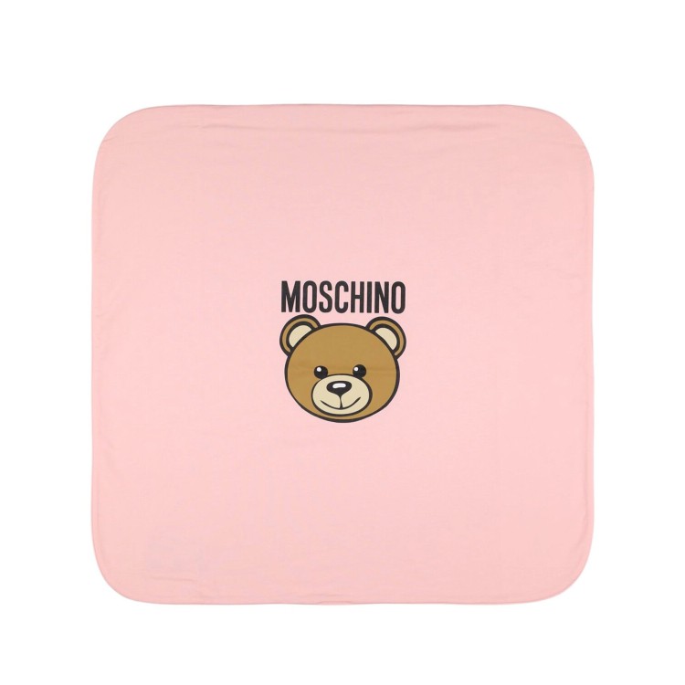 MOSCHINO Copertina rosa con Moschino Bear neonata