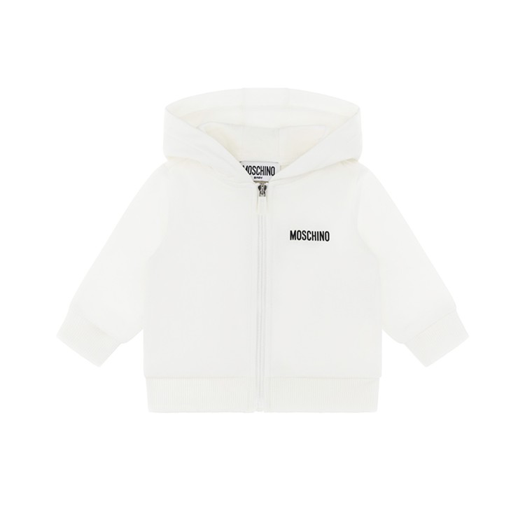 MOSCHINO Felpa bianca full-zip Teddy Bear neonati