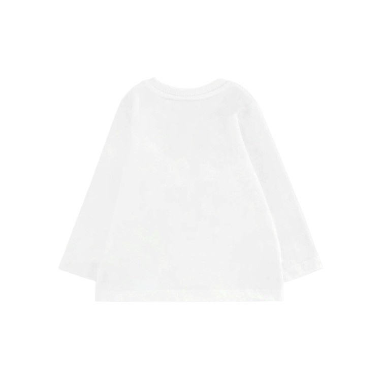 MOSCHINO T-shirt bianca a maniche lunghe logo neonati